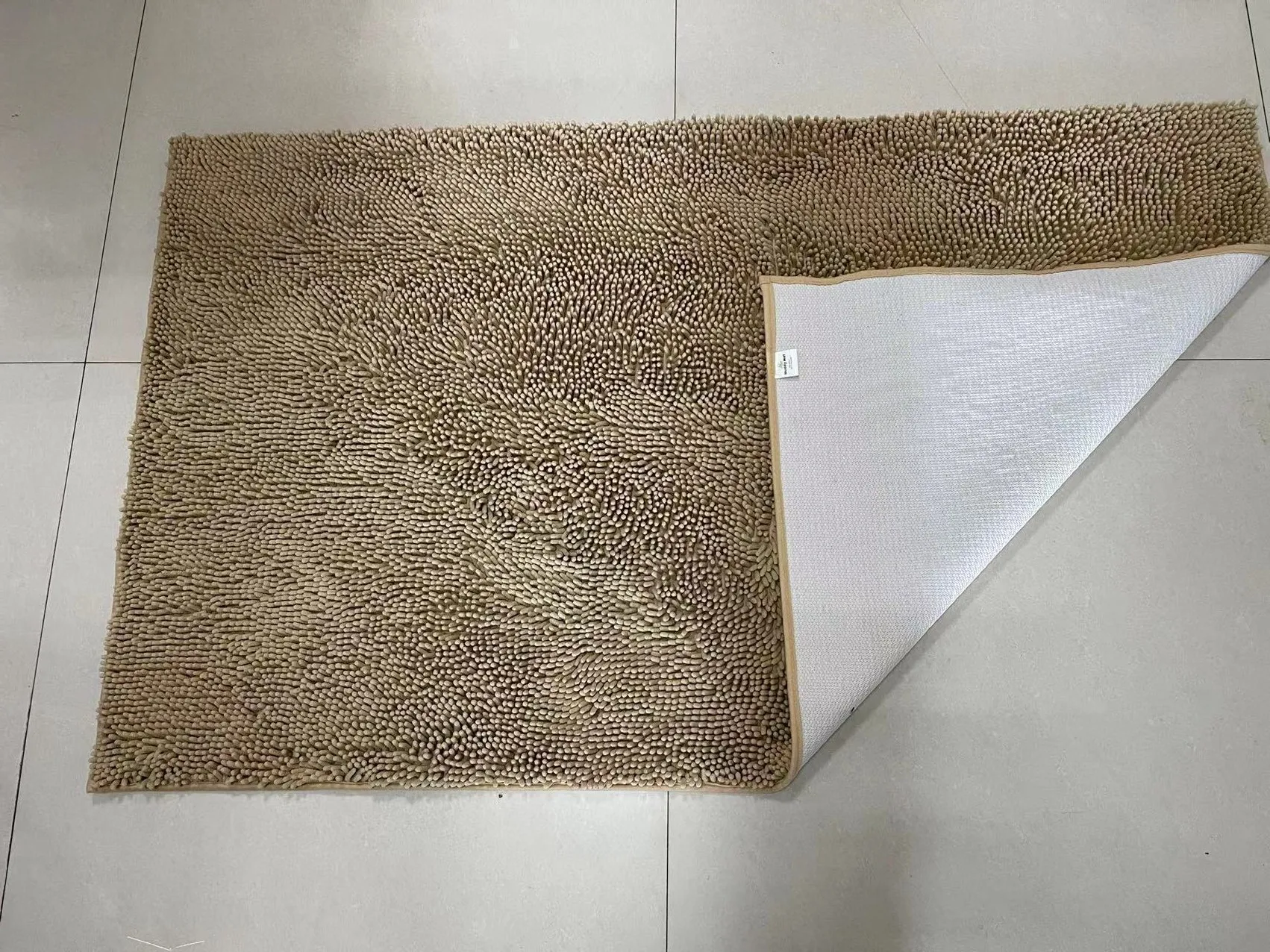 Hot sale TPR back fluffy chenille bathroom rug loop pile cushioned door rug