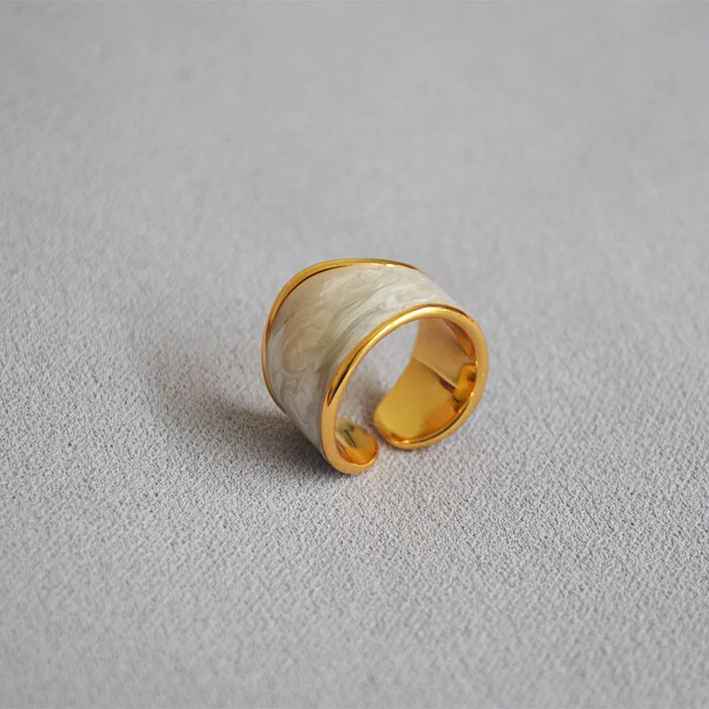 Хорошего качества по оптовой цене; Американская Спортивная куртка; Заполненные латунь ювелирные изделия кольца для женщин настоящее золото эмаль кольцо 18K регулируемый