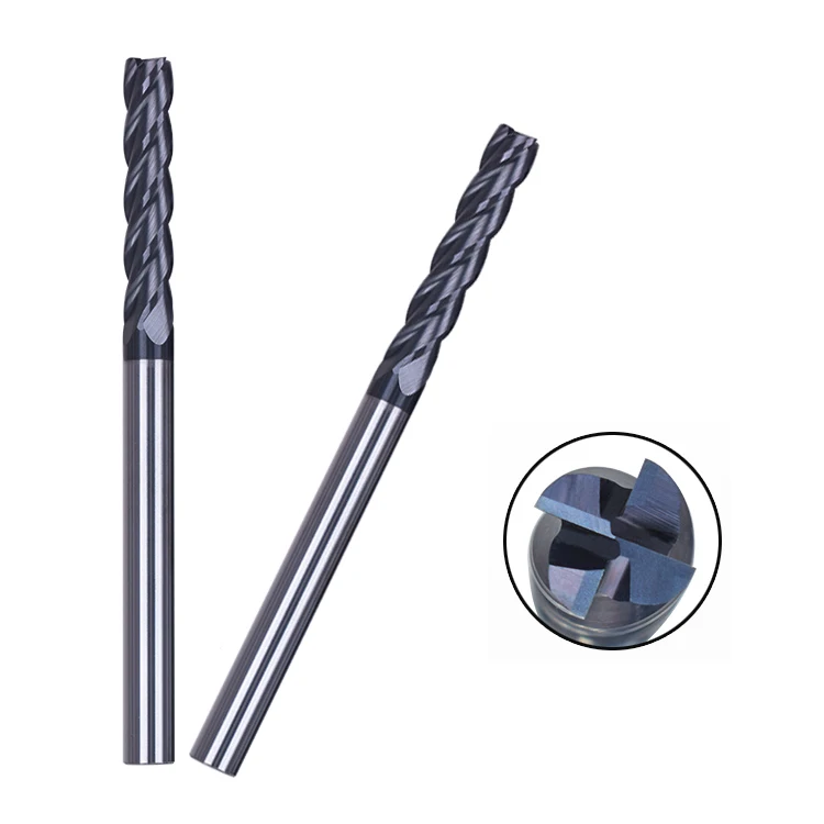 
Round shank standard black coated end mills for wood HRC45 solid carbide wood end mill 