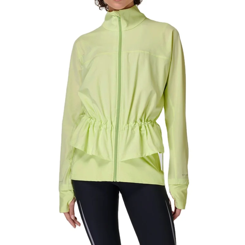 High Quality Adjustable Strip Full Zip Up Running Sports Jackets For Women