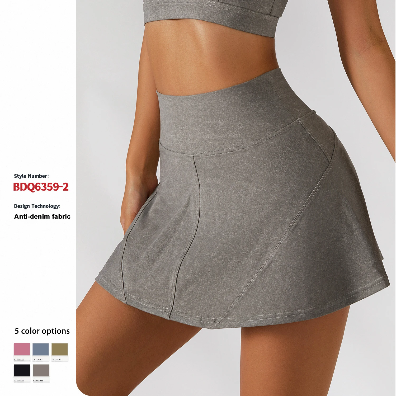 Falda Deportiva Fitness Sports Short Skirt Badminton Golf Yoga Anti-Running Gym Two-Piece Culottes Women Tennis Skirt