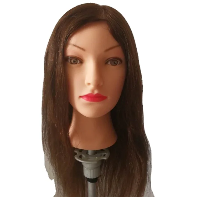 Factory Price 100% Real Human Hair Manikin Head Dummy Hairdresser Practice Head Doll