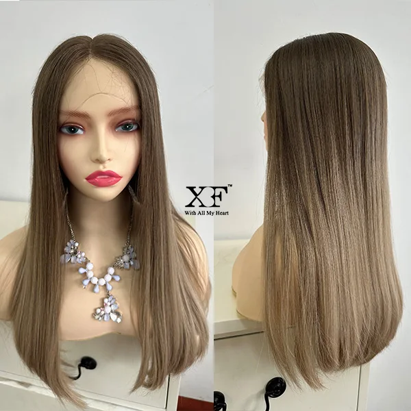 New Arrival Popular Two Tone Color Jewish Lace Top Wigs 100% Human Hair Ombre Hair Kosher Wigs