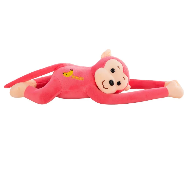 Monkey plush toy cute long arm monkey electric car anti-collision throw pillow monkey curtain buckle