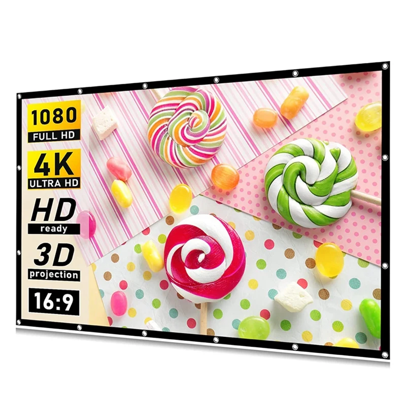 2022 Factory Direct Sale Premium Quality Floor Stand Projection Screen White 100 Inch Family Projector Screen