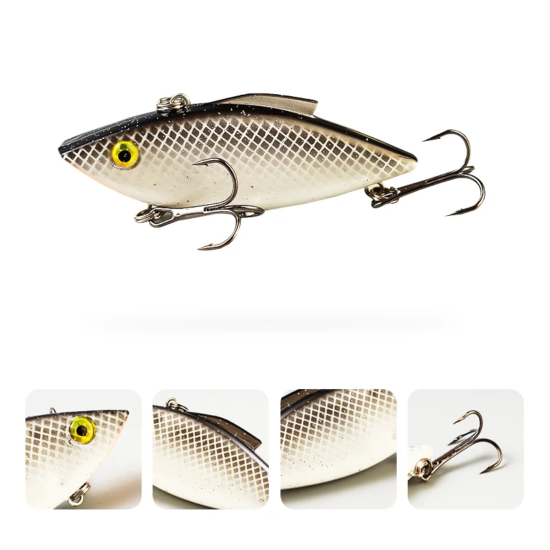 Palmer 7.5cm 15.6g vib fishing lures 6.5cm 12.7g hard bait vib lure crank bait lure with strong fishing hook lipless crankbait