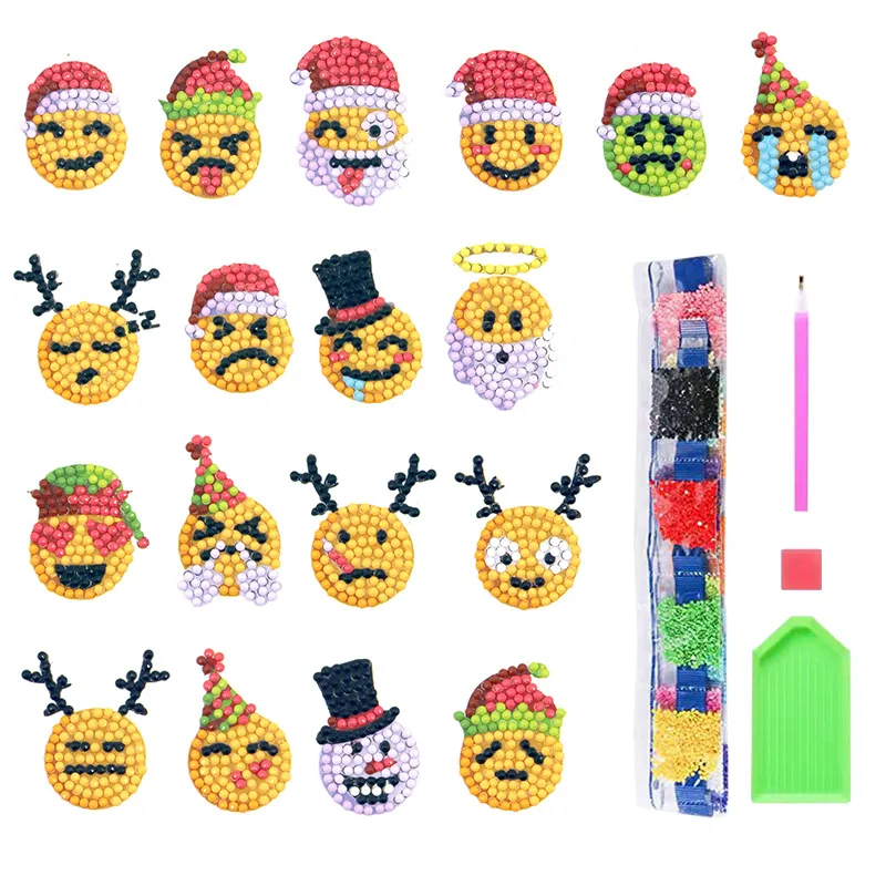2023Hot Selling 5D DIY Diamond Painting Sticker Festival Christmas Santa Clause Sticker Sold By Set For Adults