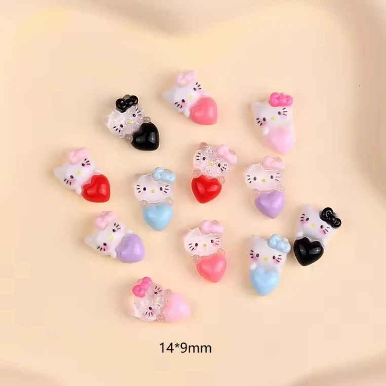 Kawaii Resin Creative Accessories Cute Animal Ice Cream DIY Nail Art Decoration Charms