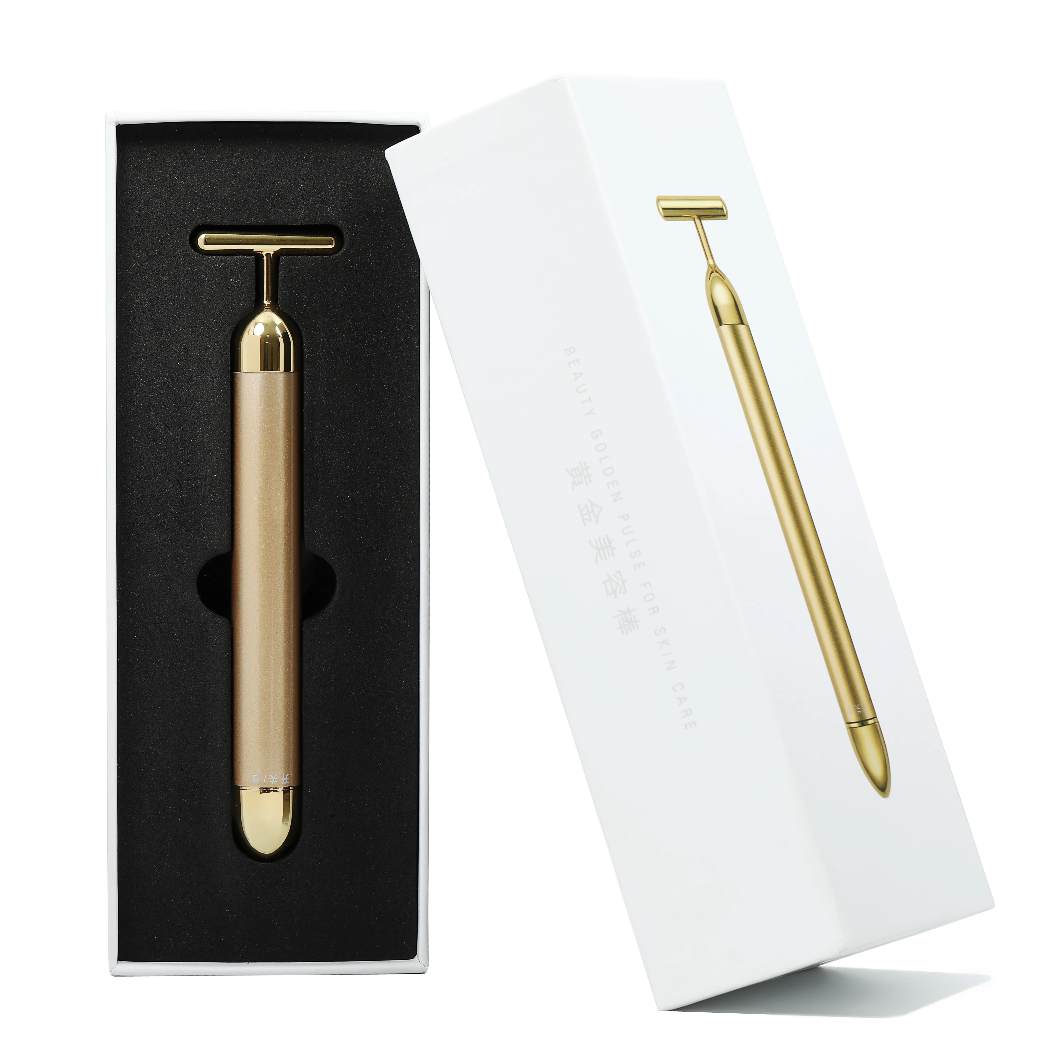  24k Gold Pulse Beauty Bar T Shape Facial Massager укрепляющий роликовый массажер для