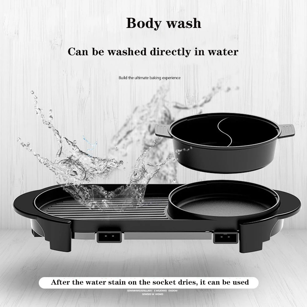 Hot selling portable indoor non-smoking Korean barbecue electric grill multifunctional hot pot hot pot for eating hot pot