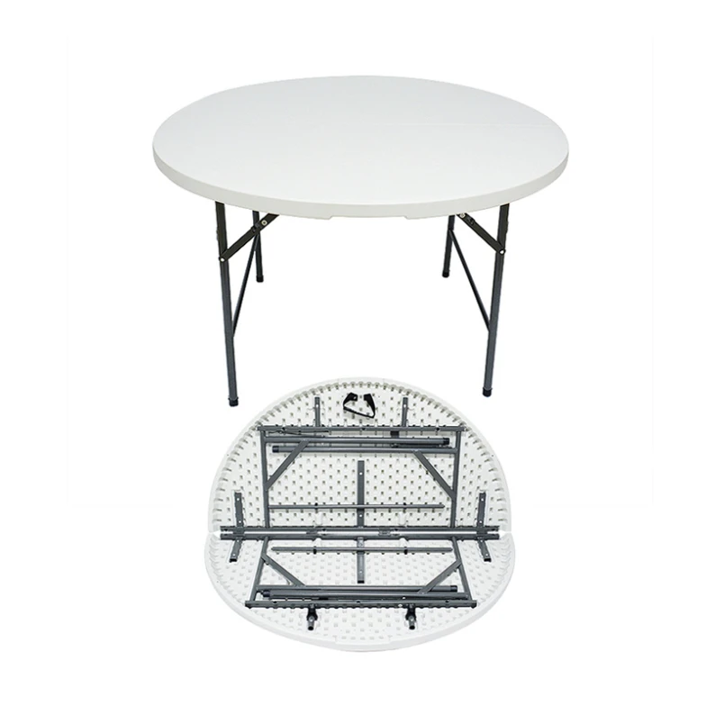 Hotsale 10 People Outdoor Banquet 4ft White Folding Round Plastic Table Top For Wedding Party