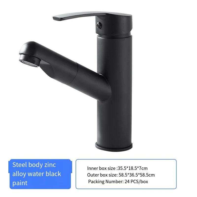 single hole brushed bathroom faucet with pull down sprayer brass chrome basin sink faucet kitchen and bathroom faucets