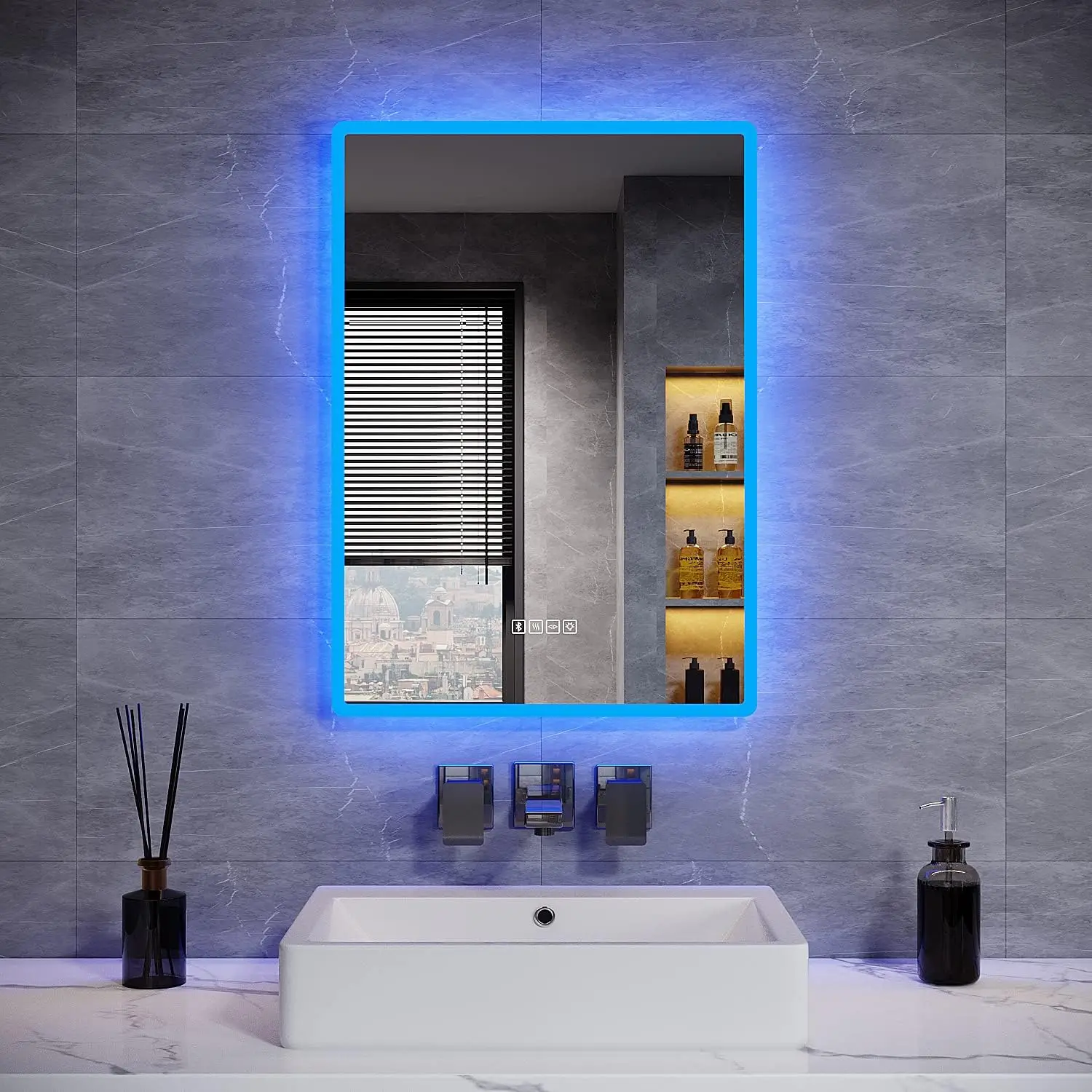 Wall full mirror smart bathroom led full length mirror with light espejo led touch