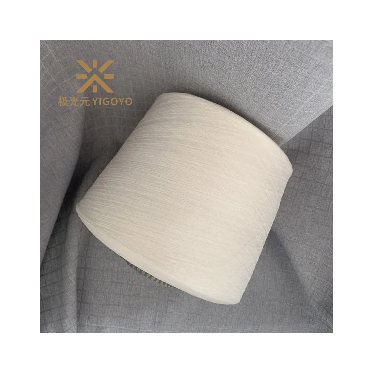 100% Polyester 40s/1 ring spun raw white knitting yarn