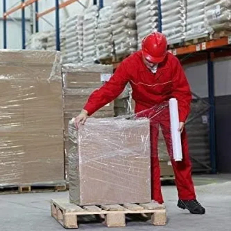 Lldpe Transparent Self-Adhesive Hand Stretch Film PE Clean Plastic Packaging Pallet Wrap Packing Clean Transparent
