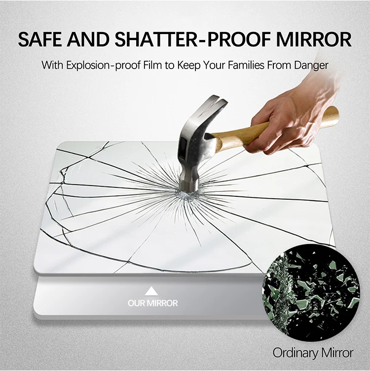 Push-able Explosion-Proof Aluminum-Framed Full Length Dressing Mirror with Mute Slide