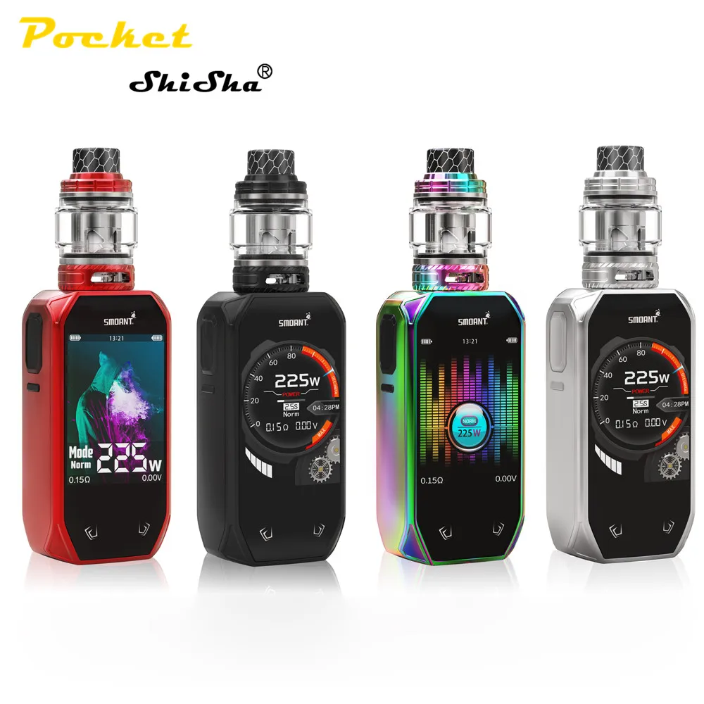  Оригинальный Smoant Набу комплект 225 Вт Box Mod Kit с 4 мл subohm верхней юбочкой-сеточкой Coli электронная
