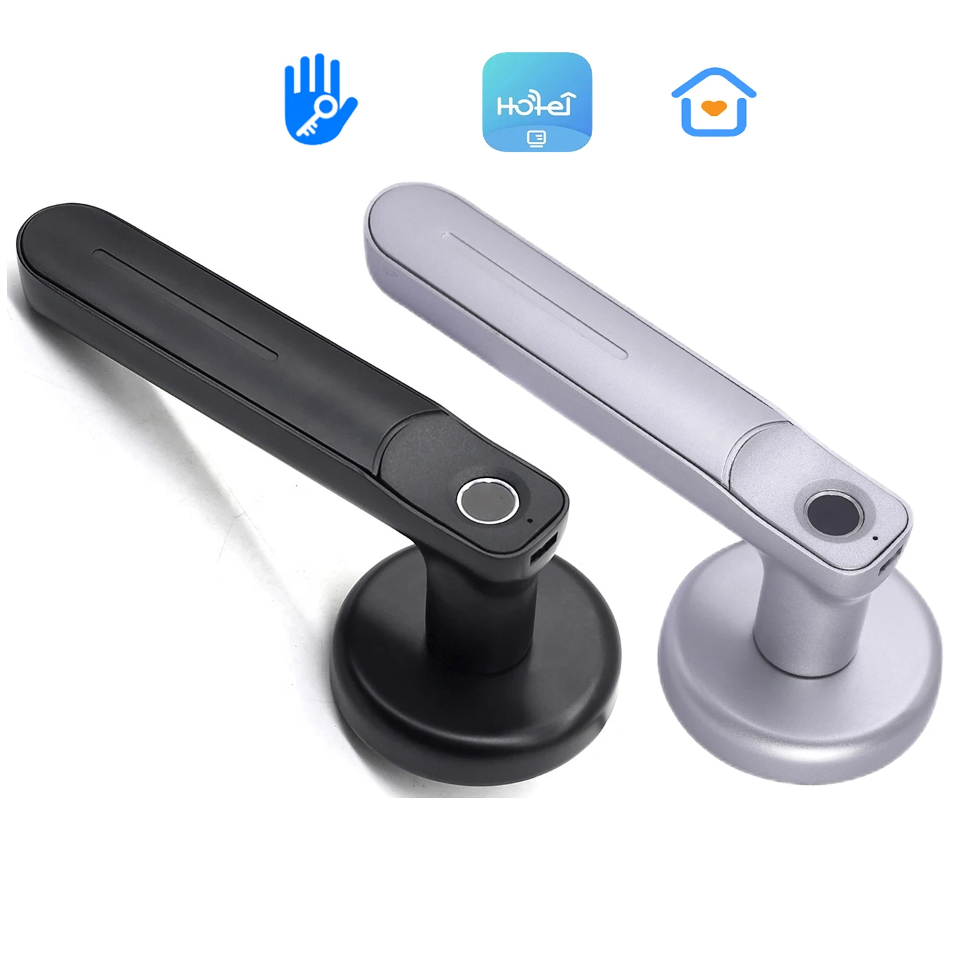 Smart Home Tuya App Wifi Handle Lock High Security Fingerprint Password Card Digital Electronic Door Lock