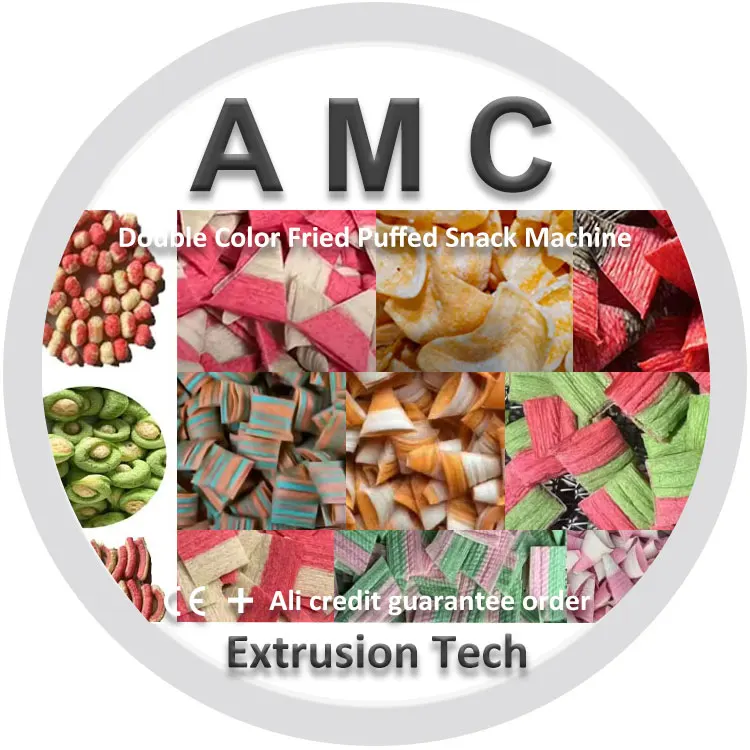 12 Years factory  Bi-color Snacks Food Machine crispy corn snacks making machine price