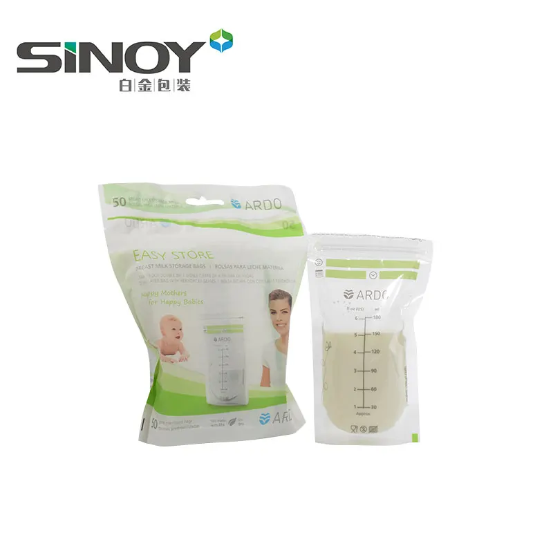 wholesale double zipper breast milk storage bags