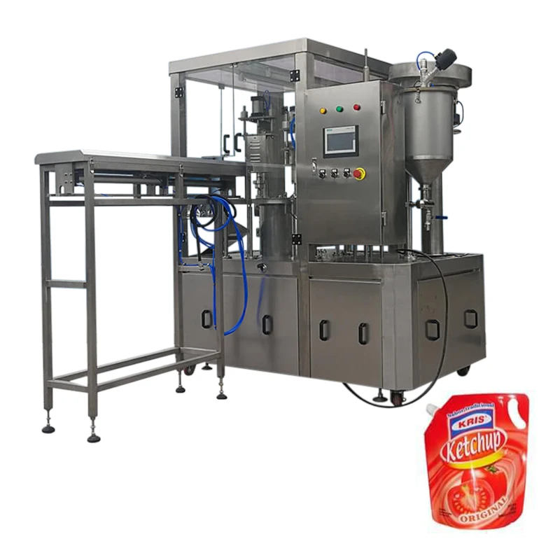 Pouch Bag Filling Machine Automatic Tomato Sauce Ketchup Stand up Spout Pouch Filling Packing And Capping Machine