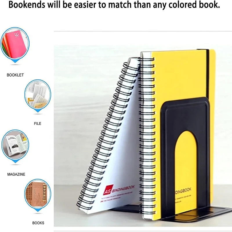 Factory Price Customized Home Office Metal Book Holder Steel Bookends Iron Book Stands