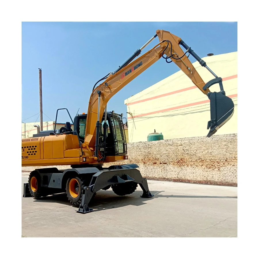 Factory sale brand new 17tons digging machine chinese Shanzhong SZL180 backhoe wheel excavators for sale