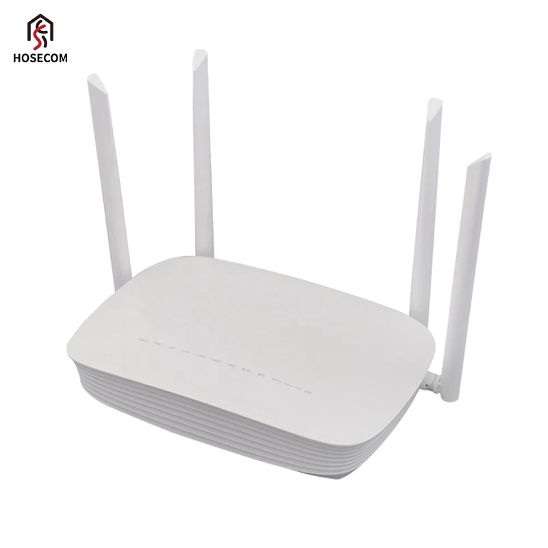 Hosecom AX3000 3000Mbps wifi 6 xpon onu modem dual band 2.4G & 5G ftth lte 5g wireless router support TR69 OMCI