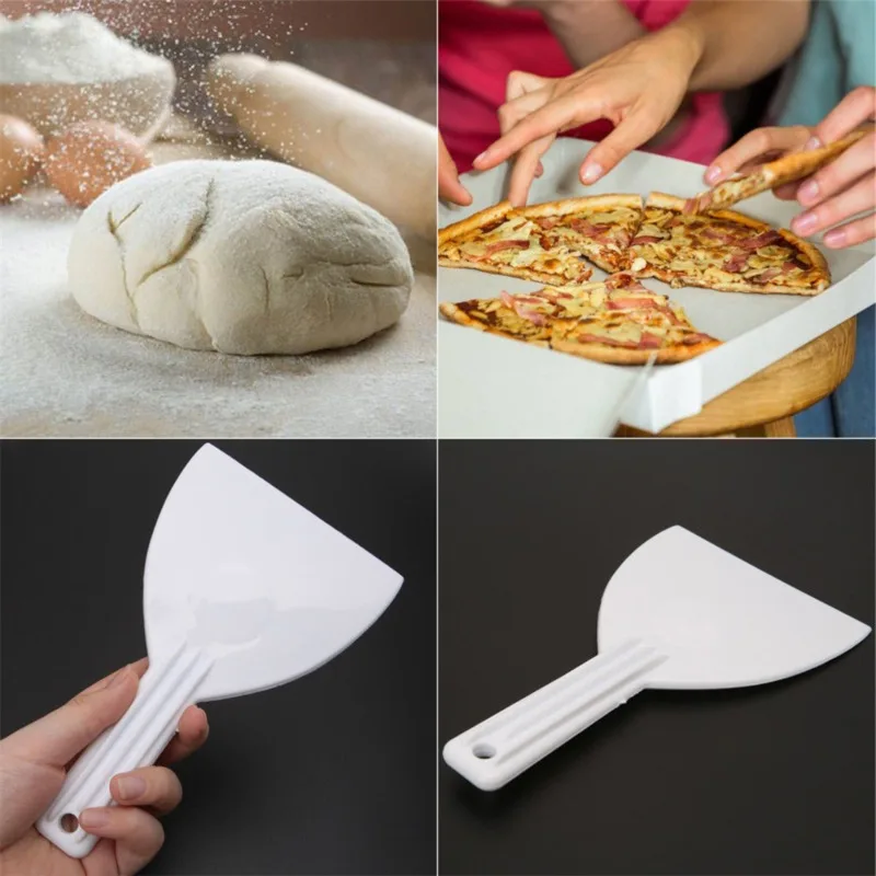 DIY Baking Kitchen Chocolate Trimming Shovel White Handle Plastic Scraper Butter Dough Cutting Machine