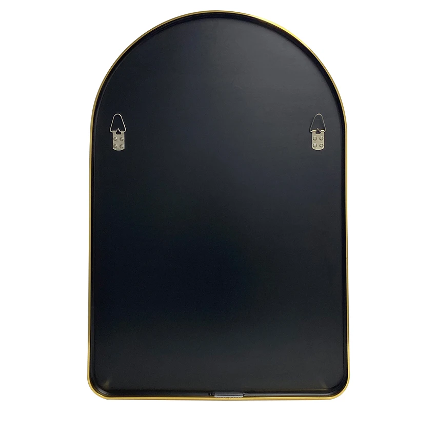 custom modern home decor large metal gold arch aluminum frame makeup unbreakable mounted wall mirror  miroir espejo spiegel