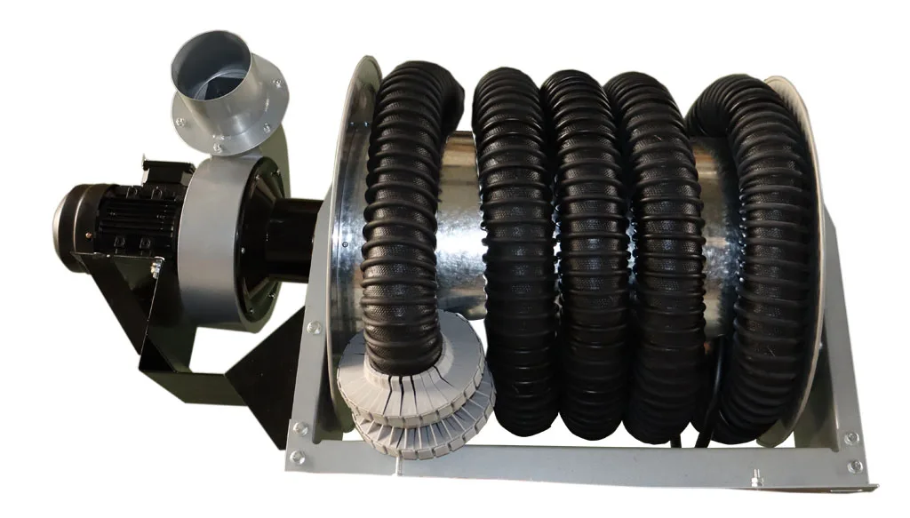 Economy Manual Spring and Direct Mounted Fan Vehicle Exhaust Extraction Hose Reel for Workshop