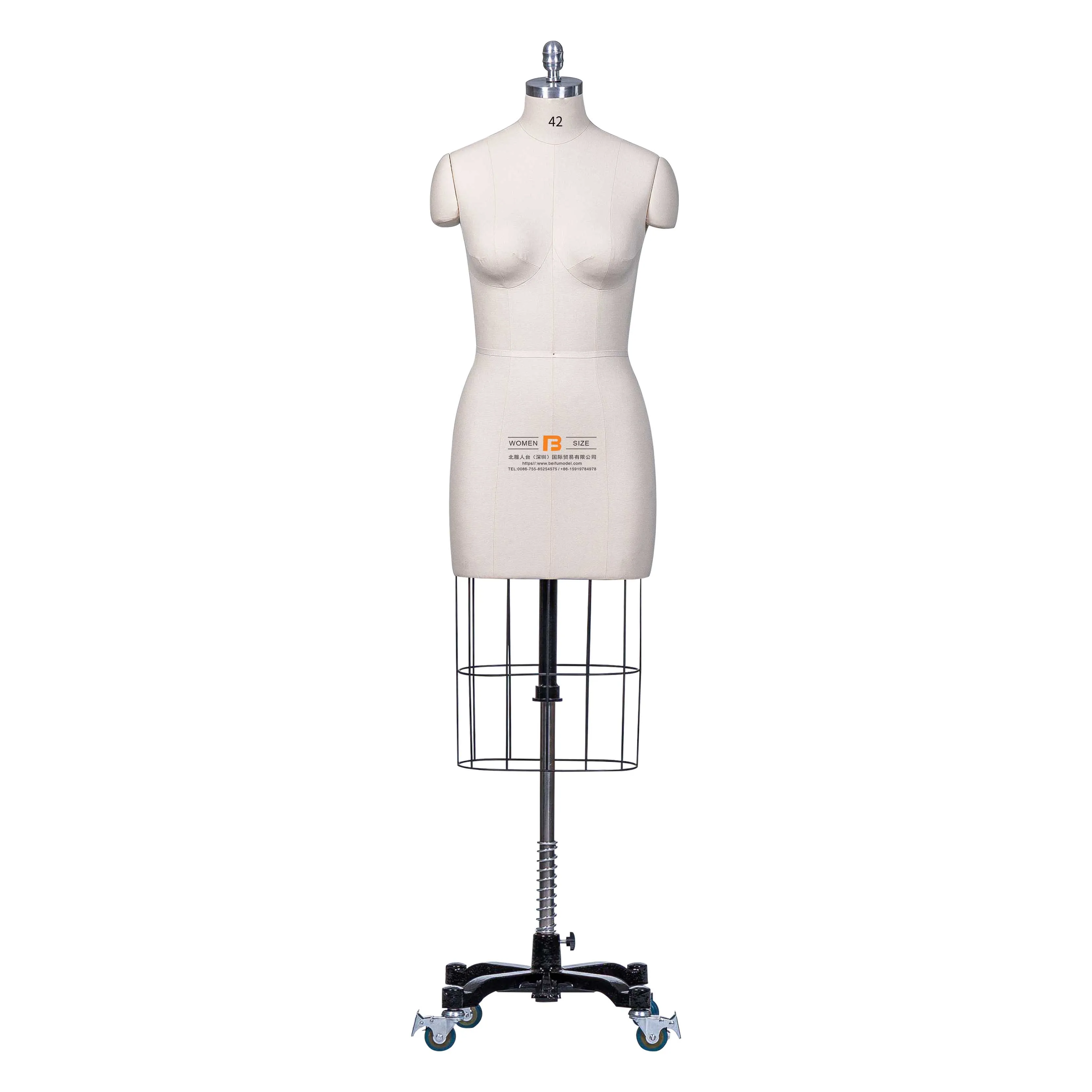 BEIFUFORM female mannequin half body EU size 42 dress form mannequin women collapsible shoulders with Base