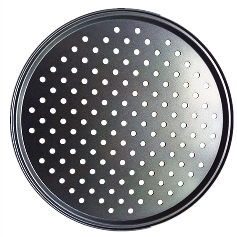 Aluminium Metal Non Stick Perforated Pizza Pan Pizza Dough Baking Tray
