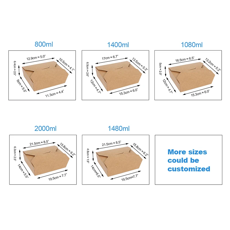 Customized Logo High-end Disposable Lunch Pizza Hamburger Fried, Chicken Bread Noodle Box Takeaway Food Packaging Paper Box/