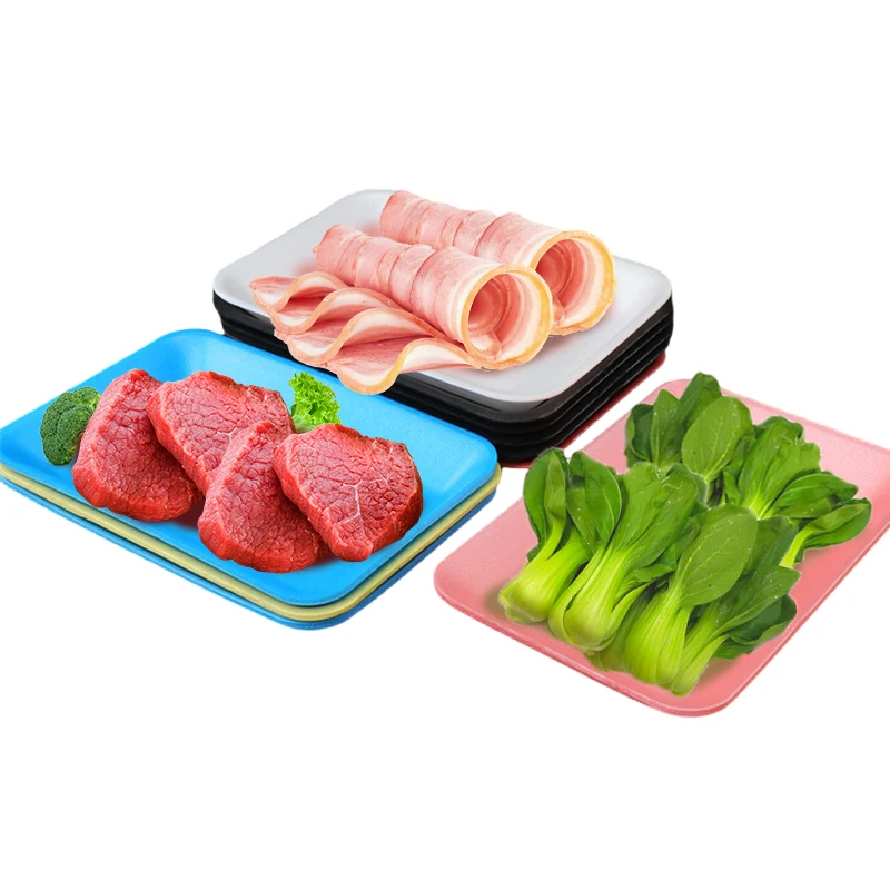 Biodegradable Black Foam Tray Disposable Standard Supermarket Frozen Food Tray For Meat Poultry