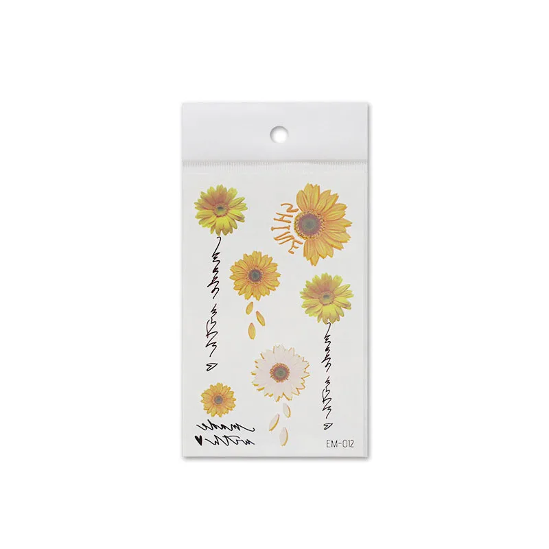 Small daisy tattoo sticker clavicle face small red flower tattoo sticker factory wholesale