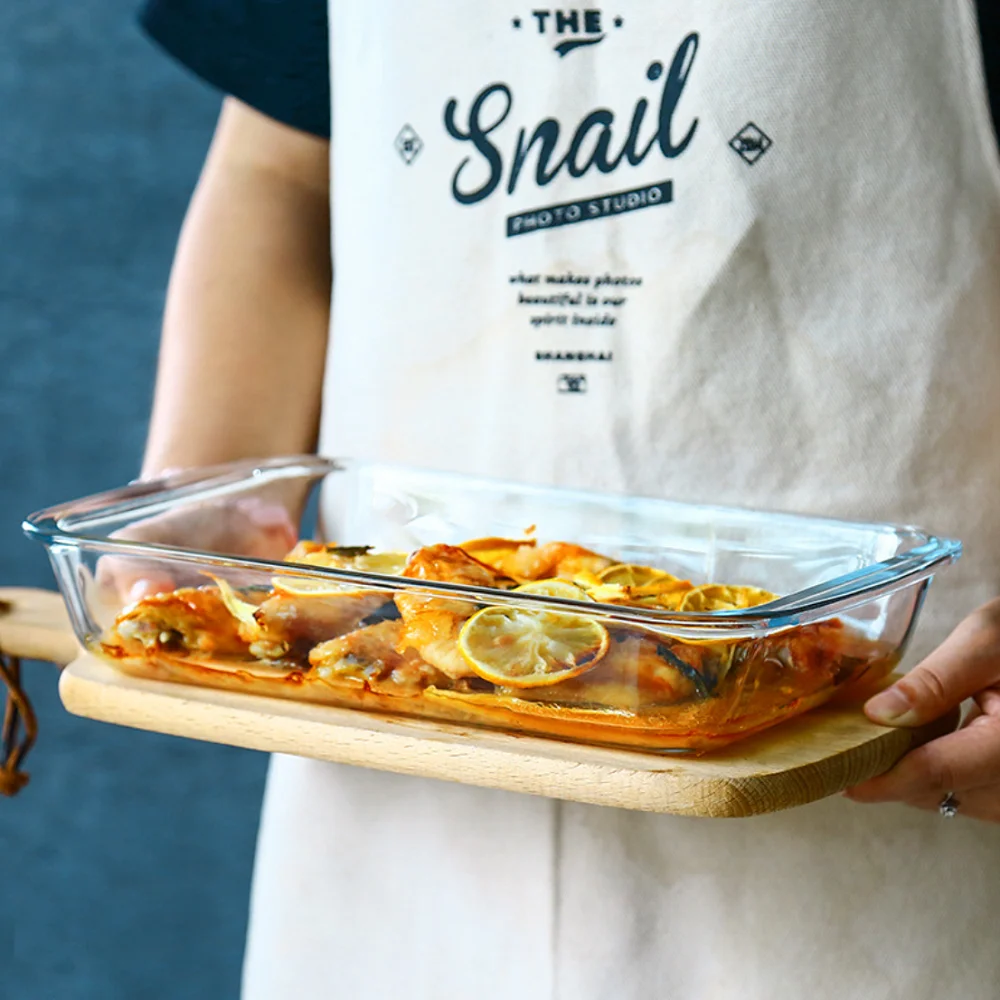 Aeofa Heat resistant high borosilicate glass baking tray rectangular household
