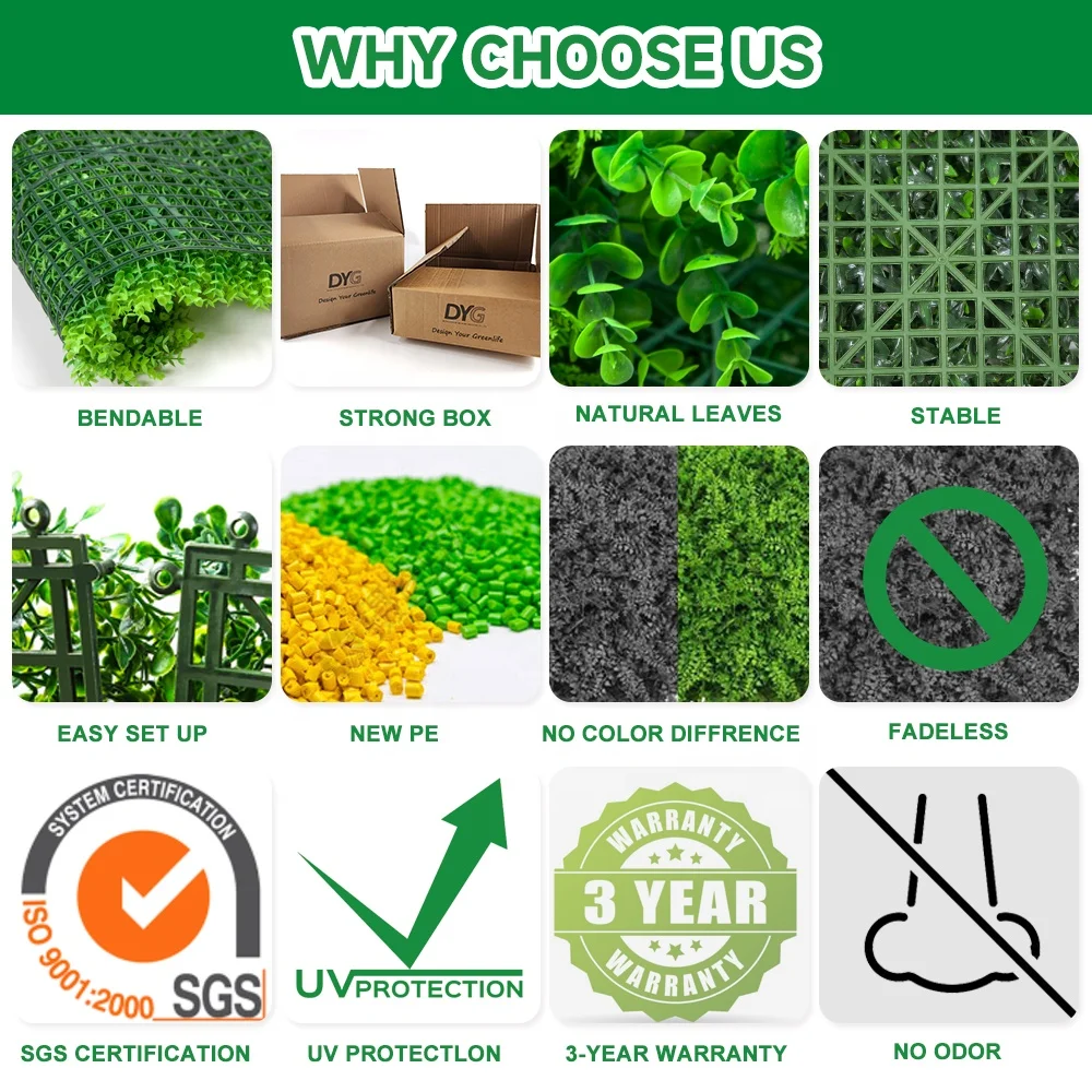 Diversiform artificialfence hedge screen fireproof boxwood panel plant grass wall