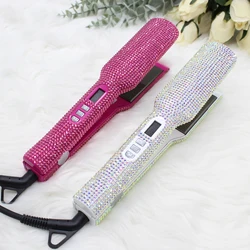 Wholesale Pink Black Rhinestone Electric 500 Degrees Hot Comb Hair Straightener Hotcomb Bling Hot Comb Electric