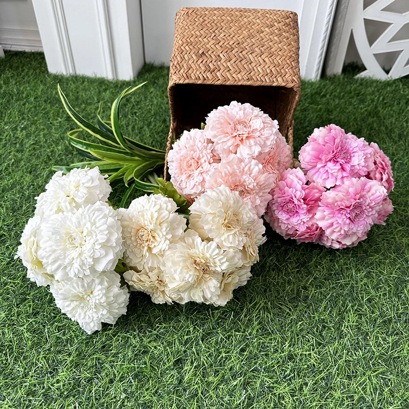 Home wedding artificial flower decoration meisheng 6 head holding marigold