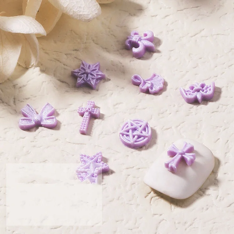 100pc Pink White Bow Resin Nail Art Decoration 3D Cream Bowknot Nail Charm Ornament Jewelry DIY Manicure Cross Chrome Hearts