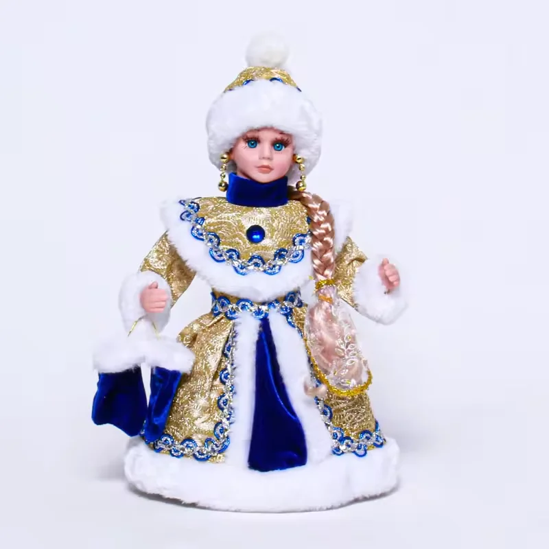 SOTE Exclusive 30CM-50CM Russian Electric Ded Moroz and Snegurochka Toys Xmas Ornaments Santa Dolls with Music