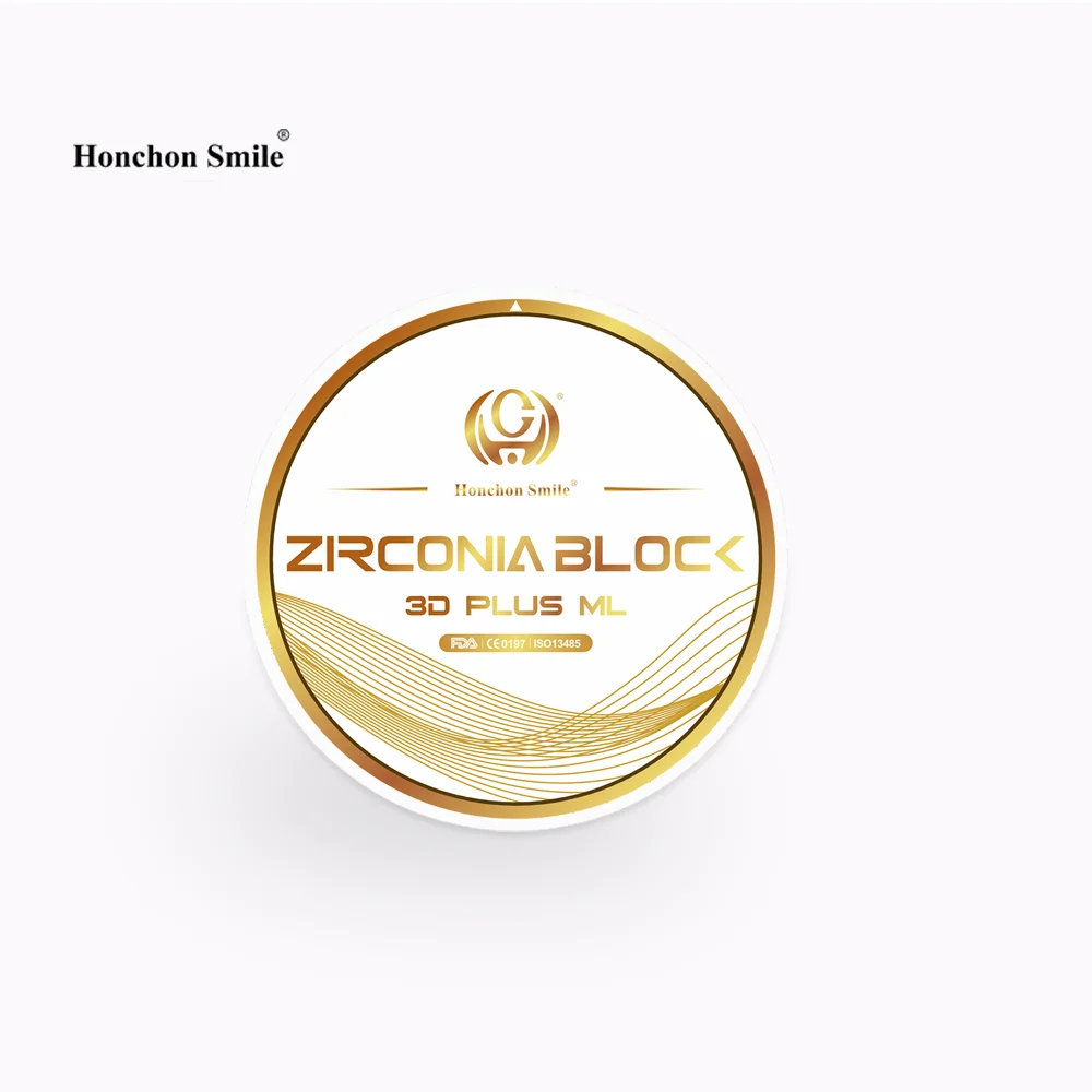 Honchon 3D Plus Multilayer Zirconia Dental Block Crowns Implant Tooth Material Item Disc Zircon Block Lab Dental Cad Cam