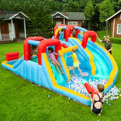 Cheap price extra thick pvc material playhouse trampoline with air blower castle bouncy jump house inflatable bouncer