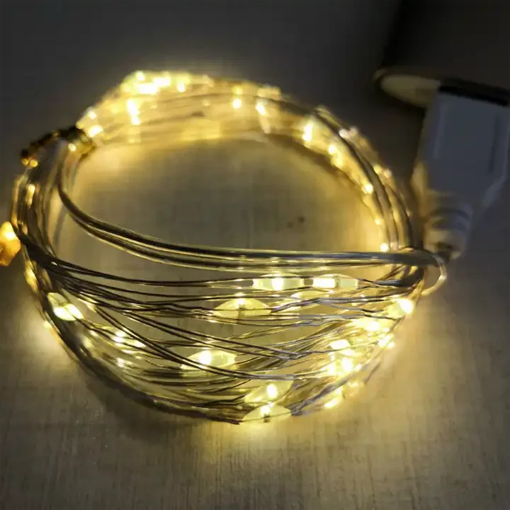 USB Operated 2M Micro LED Invisible Fairy String Lights for Christmas Garland Decoration