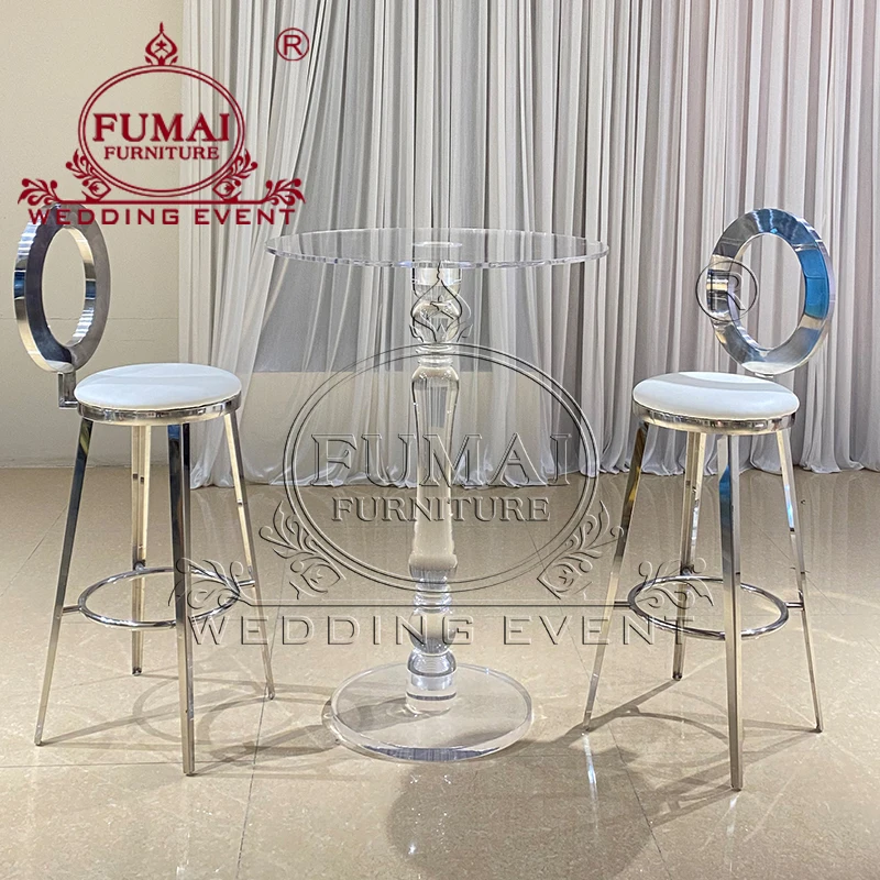 Wholesale Modern Minimalist Round Transparent High Acrylic Bar Table Furniture For Wedding Party