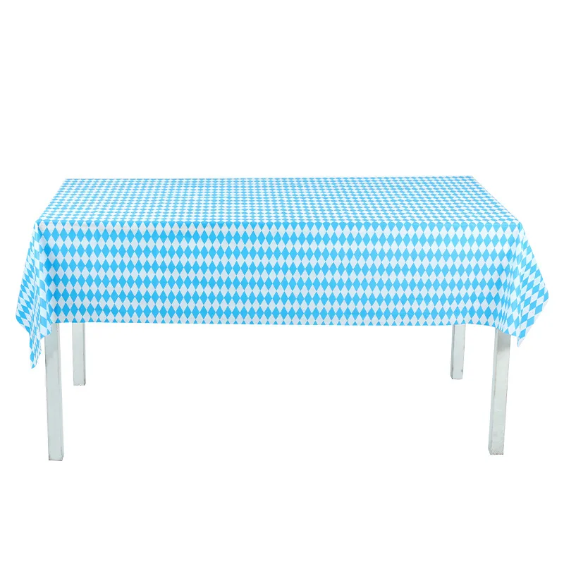 Oktoberfest Bavarian Table Cover Blue and White Tablecloth Oktoberfest Bavarian Flag Check Table Cloth