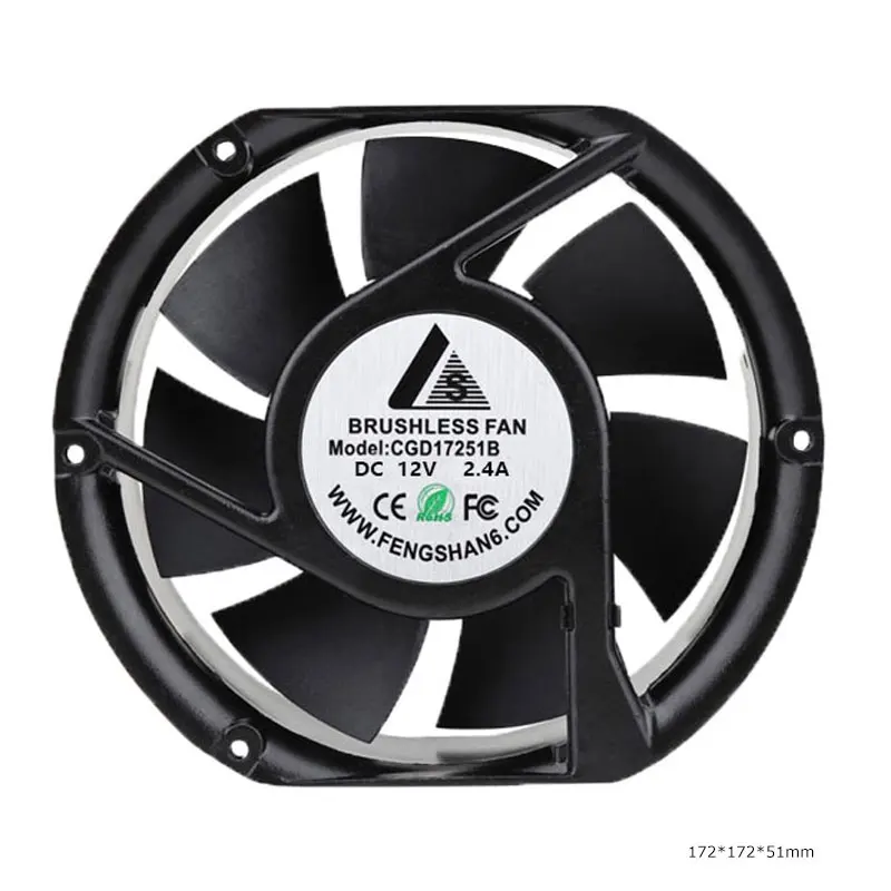 Good Quality High Speed 17225 172x150x25 DC Air Cooling Fan 12V/24V/48V Industrial