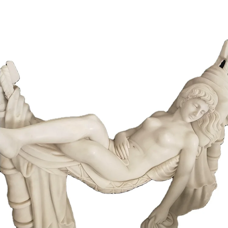 Best price natural well polished white marble girl statue sculpture for sale