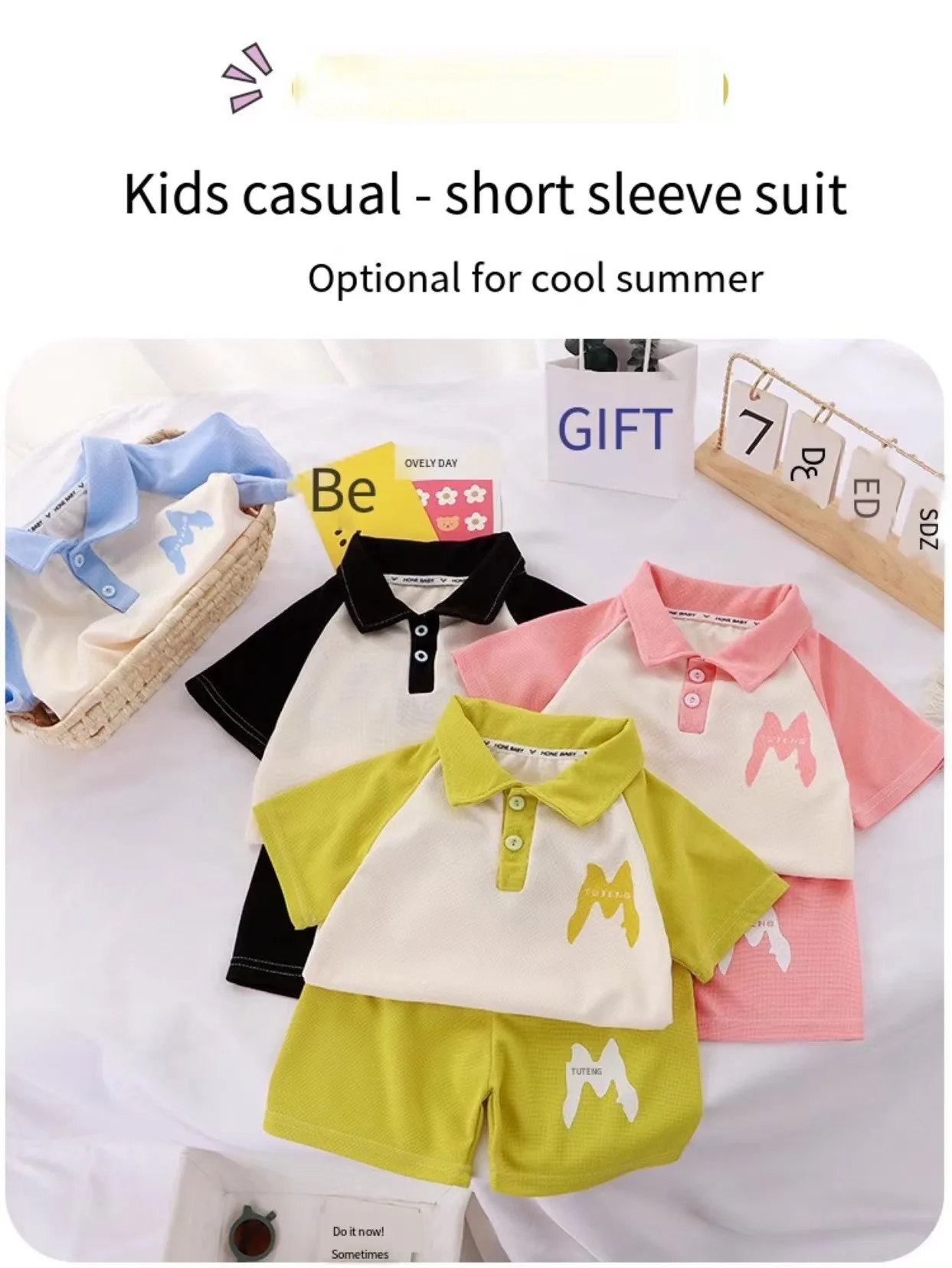 New Arrivals Wholesale Summer Kids  Clothing 2 Sets T-shirts and Shorts Casual Teen Boys and Girls Clothing 2PCS